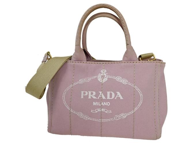 Prada Canapa Toile Rose  ref.1259993