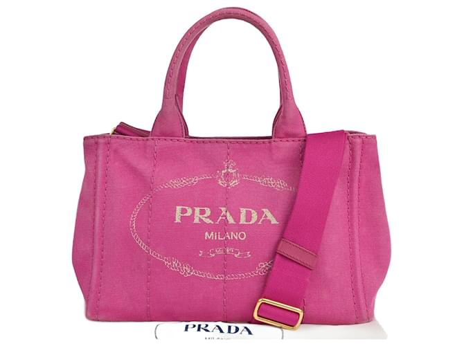 Prada Canapa Rosa Lienzo  ref.1260001