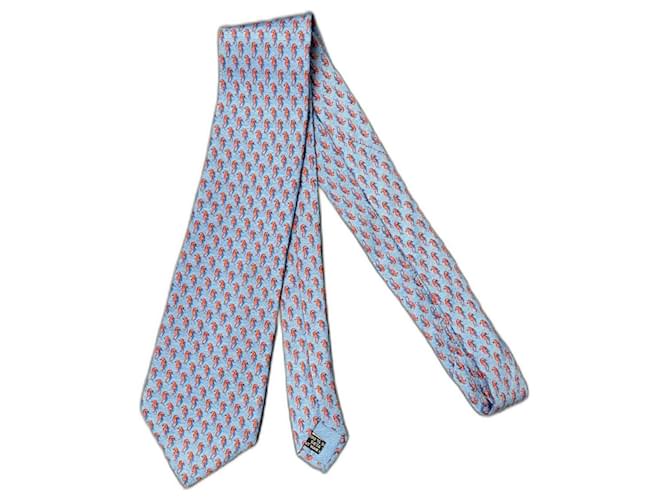 Christian Dior Cravatte Blu chiaro Seta  ref.1260007