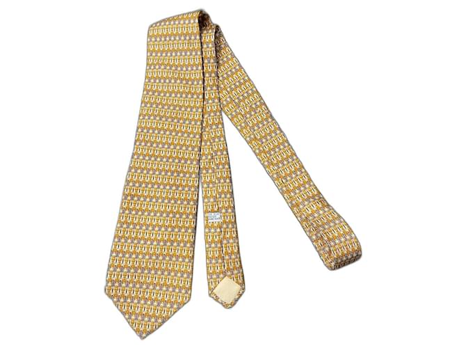 Christian Dior Krawatten Gelb Seide  ref.1260008