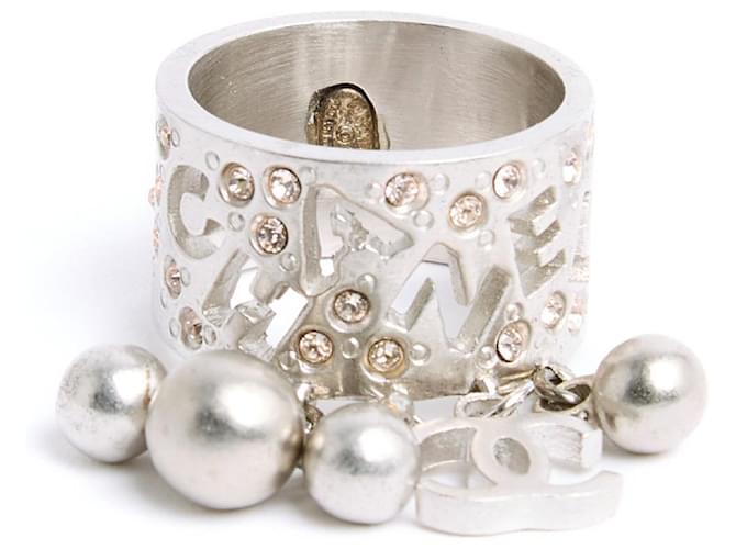 Chanel 06C Ring TDD53/54 Resort 06 in silver metal, openwork design, size US6 3/4. Silvery  ref.1260037