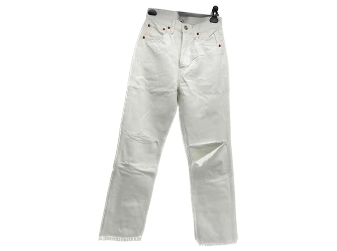 Re/Done RI/FATTO Pantaloni T.Cotone XS internazionale Bianco  ref.1260088
