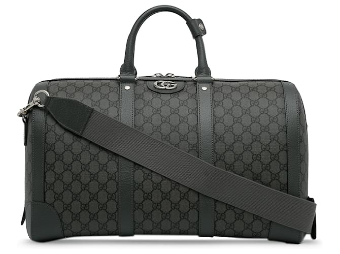 Gucci Gray Small GG Supreme Savoy Duffle Bag Pony-style calfskin Cloth  ref.1260167