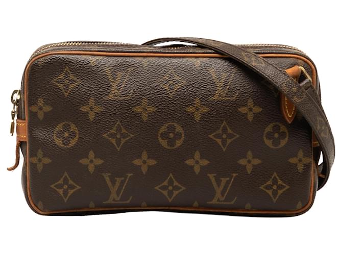Louis Vuitton Brown Monogram Pochette Marly Bandouliere Leather Cloth  ref.1260171