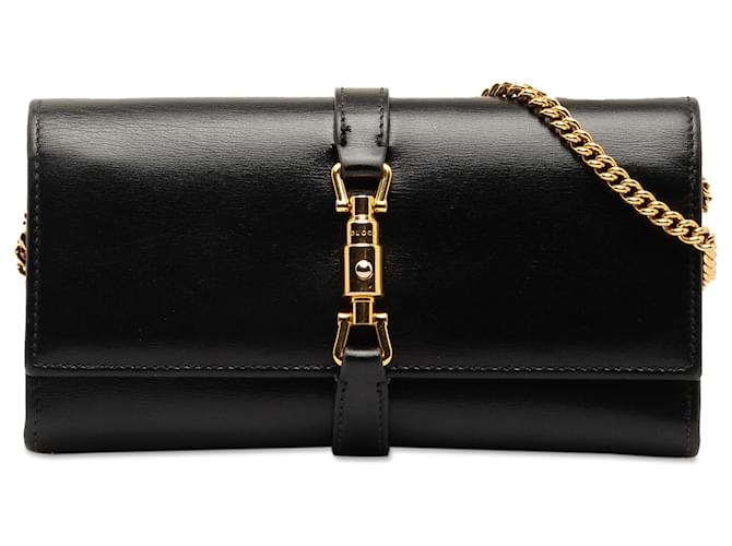 Gucci Black Jackie 1961 wallet on chain Leather Pony-style calfskin  ref.1260201