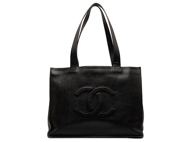 Chanel Black Caviar CC Tote Bag Leather  ref.1260202