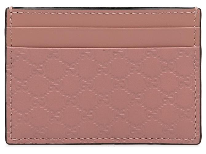 Gucci Pink Guccissima Card Holder Leather Pony-style calfskin  ref.1260223