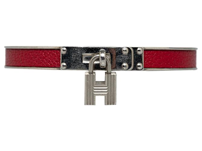 Hermès Bracciale Hermes Kelly H Lock Cadena rosso Metallo  ref.1260225