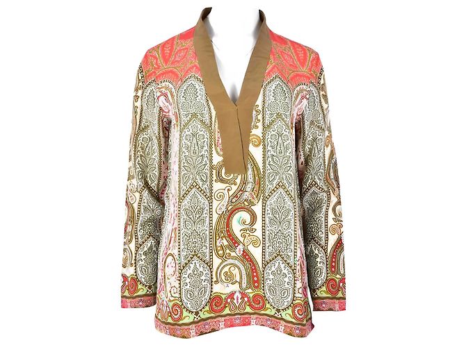 Top de seda Etro Bege