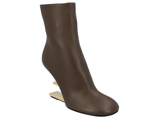 Fendi First - Brown nappa leather high-heel boots Beige  ref.1260249