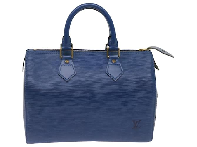 Louis Vuitton Speedy 25 Azul Cuero  ref.1260339