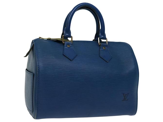 Louis Vuitton Speedy 25 Azul Cuero  ref.1260341