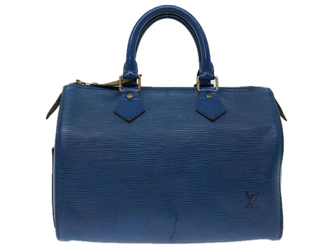 Louis Vuitton Speedy 25 Azul Cuero  ref.1260353