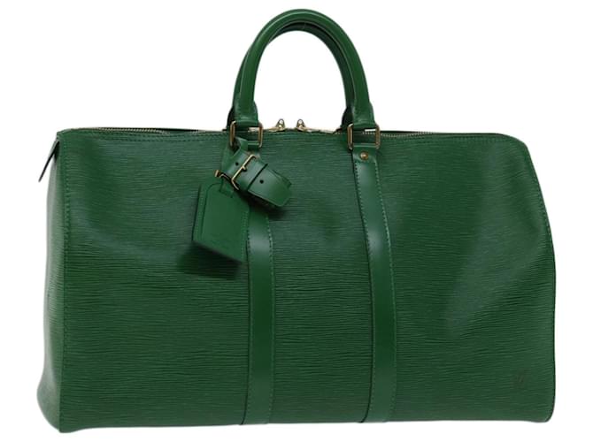 Louis Vuitton Keepall 45 Green Leather  ref.1260373