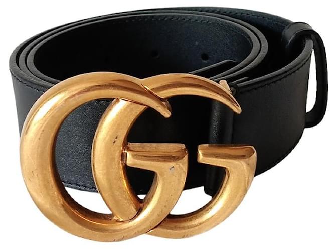 Marmont Gucci GG belt Black Leather  ref.1260385