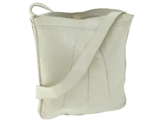Hermès HERMES Tudu Pochette Shoulder Bag Lamb Skin White Auth ep3399  ref.1260461
