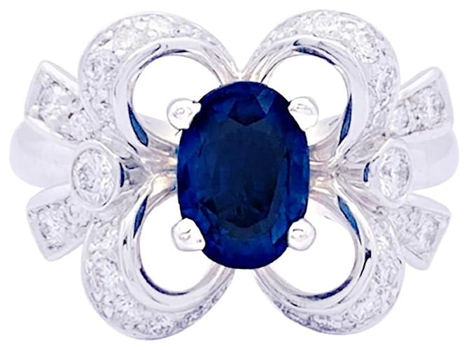 Autre Marque Mellerio ring "Queen of Hearts Désirée" white gold, diamants, sapphire. Diamond  ref.1260535