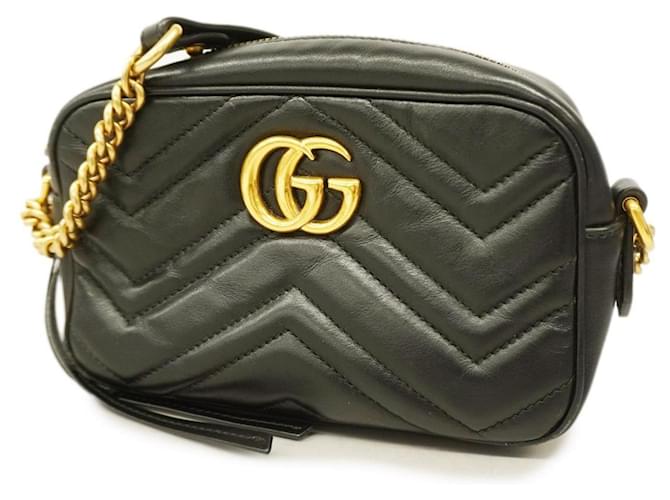 Gucci GG Marmont Negro Cuero  ref.1260658