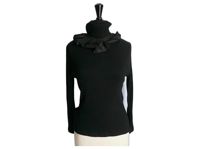 CHANEL New black top with tag Size 40 Silk Cotton  ref.1260739
