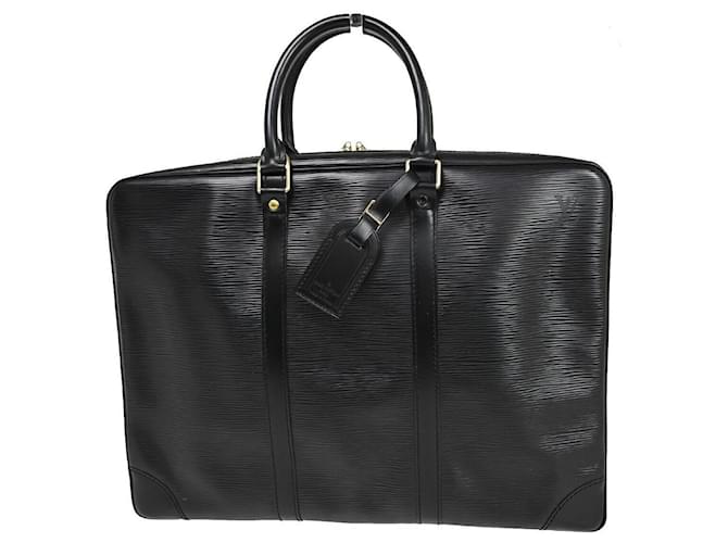 Louis Vuitton Porte Documents Voyage Black Leather  ref.1260751