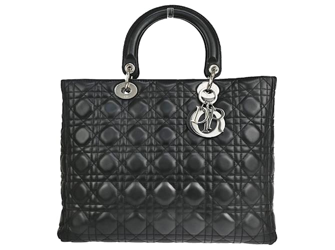 Dior Lady Dior Black Leather  ref.1260756