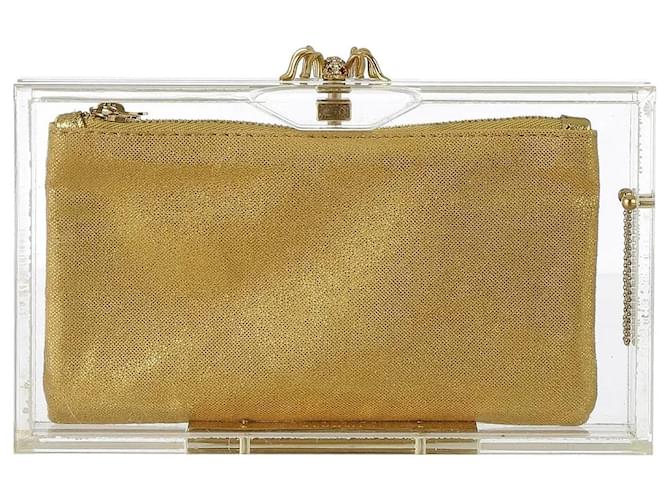 Charlotte Olympia Clutch bags Dourado Plástico  ref.1260808