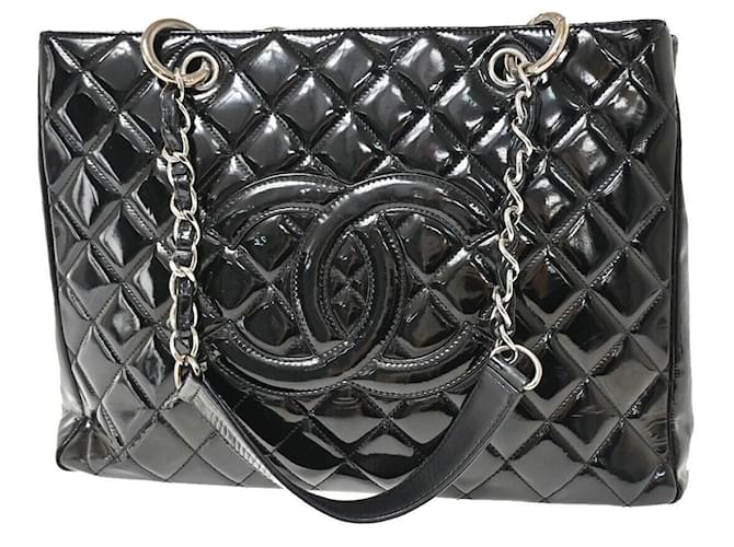 Chanel GST (Grand shopping Tote) Black Patent leather  ref.1260810