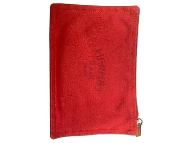 Hermès Purses, wallets, cases Red Cotton  ref.1260873