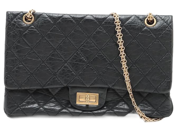 Chanel 2.55 Black Leather  ref.1260904