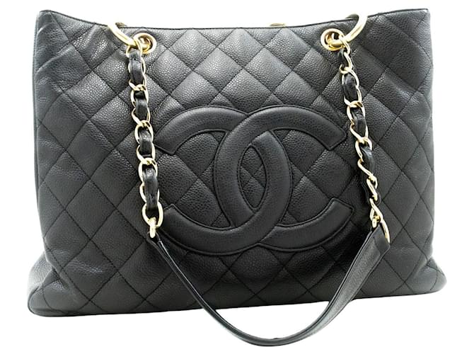 Chanel GST (grand shopping tote) Black Leather  ref.1261116