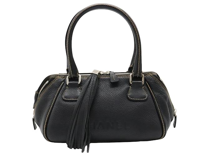 Chanel Fringe Black Leather  ref.1261120