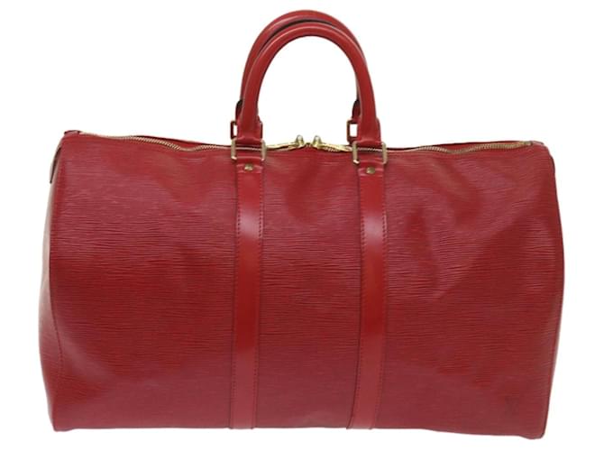 Louis Vuitton Keepall 45 Rot Leder  ref.1261400