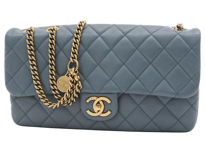 Timeless Chanel intemporal Cinza Couro  ref.1261558