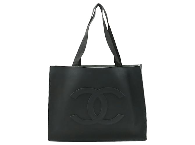Logo Chanel CC Caoutchouc Noir  ref.1261577
