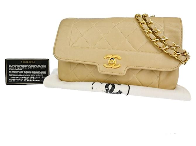 Chanel Diana Bege Couro  ref.1261600