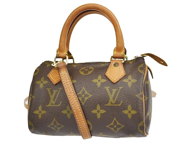 Louis Vuitton Mini Speedy Brown Cloth  ref.1261757