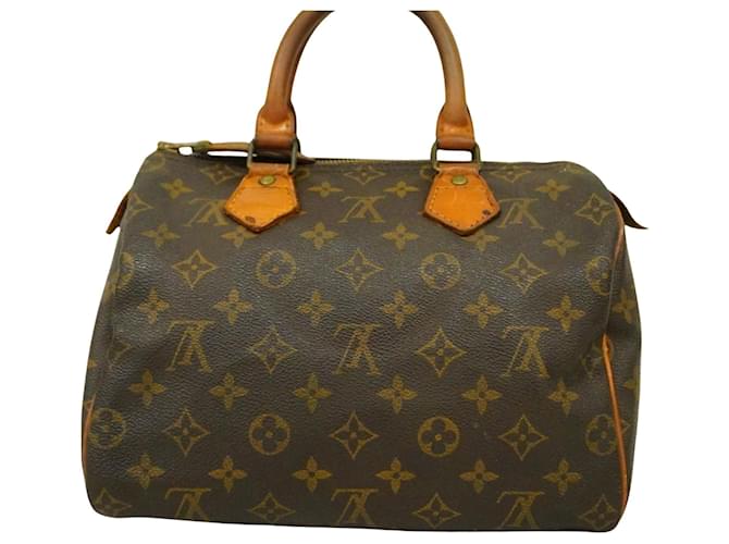 Louis Vuitton Speedy 25 Marrom Lona  ref.1261759