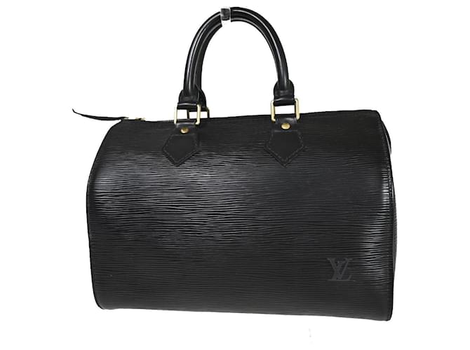 Louis Vuitton Speedy 25 Negro Cuero  ref.1261843