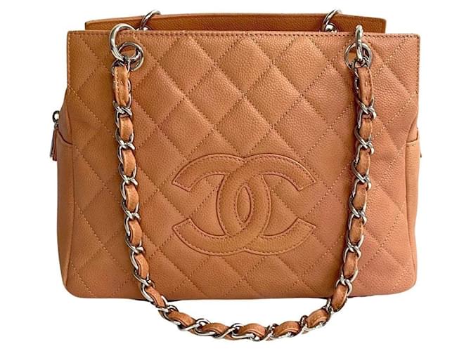 Chanel shopping Orange Leather  ref.1261848