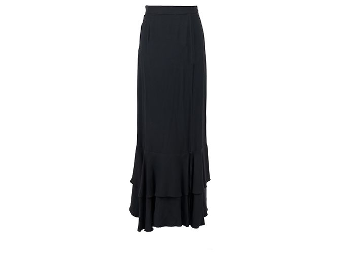 Gonna lunga con ruches a strati Moschino Couture Nero