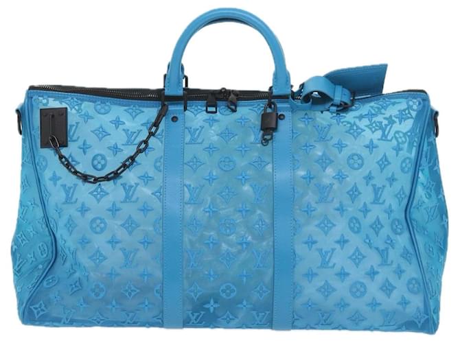 Louis Vuitton Keepall Azul Lona  ref.1262081