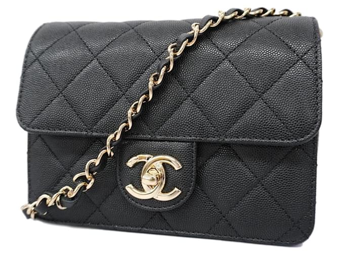 Chanel Matelassé Black Leather  ref.1262123