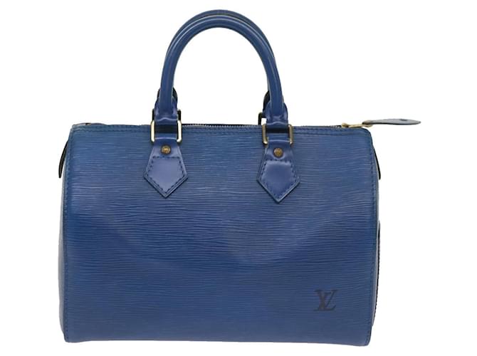Louis Vuitton Speedy 25 Azul Cuero  ref.1262151