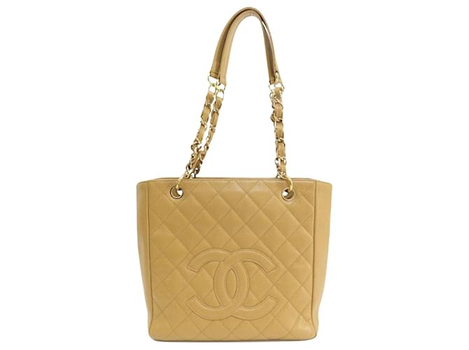 Chanel PST (Petit cabas Shopping) Cuir Beige  ref.1262281
