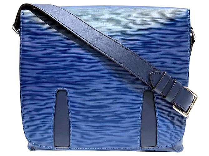 Louis Vuitton Azul Couro  ref.1262297