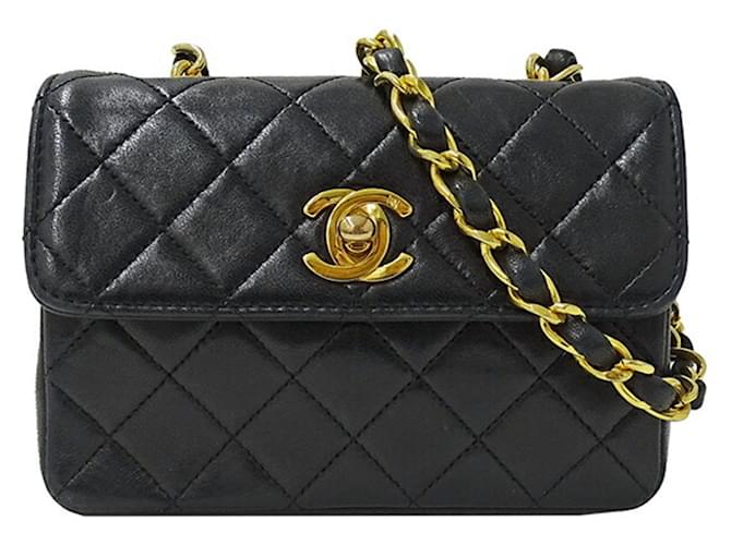 Chanel Matelassé Black Leather  ref.1262324