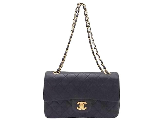 Chanel Double flap Black Leather  ref.1262554