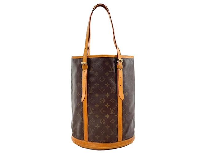 Louis Vuitton Bucket GM Brown Cloth  ref.1262653