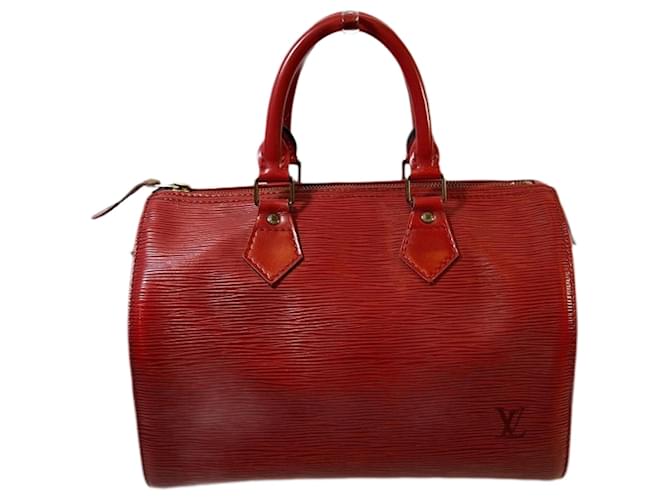 Louis Vuitton Speedy 25 Red Leather  ref.1262663