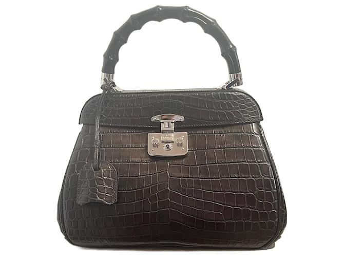 GUCCI  Handbags T.  Exotic leathers Brown  ref.1262742